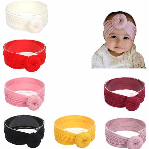 7 Pcs Headband Updated Version Baby Hat- Newborn Baby Girl Soft Cute Turban Knot Rabbit Hospital Hat
