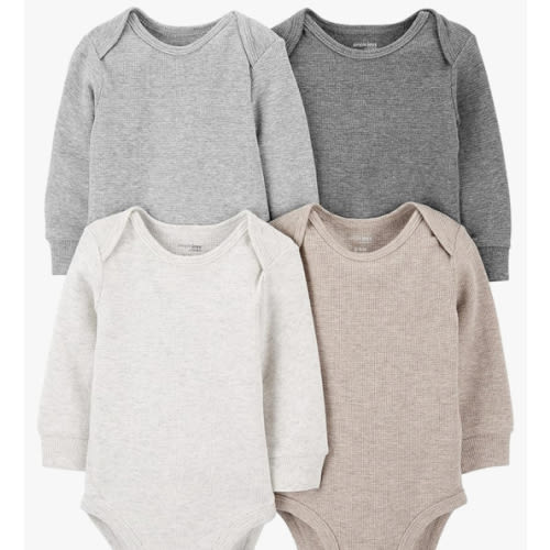 Simple Joys by Carter's Baby 4-Pack Long-Sleeve Thermal Bodysuit