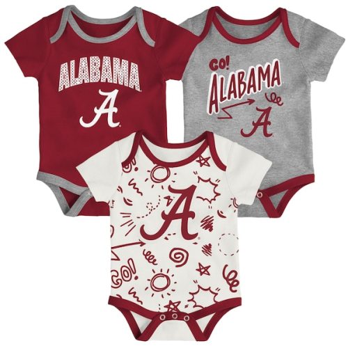 Newborn & Infant Outerstuff Alabama Crimson Tide Three-Pack All Day Play Bodysuit Set