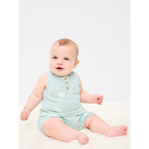Henley Tank Top and Shorts Set for Baby