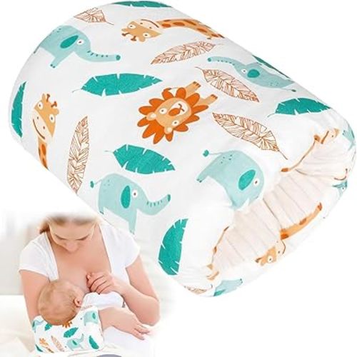 Cozy Cradle Pillow, Cozy Cradle Arm Pillow, Baby Nursing Pillow Head Support Pillow for Breastfeeding Bottle Feeding (Deer Elephants)