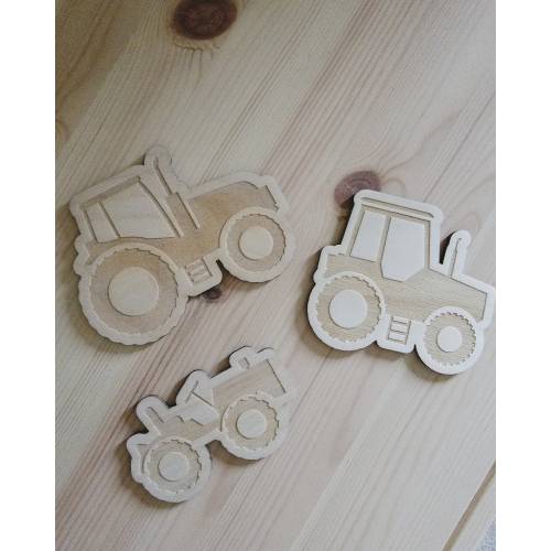 Wooden Tractor Kids Wall Decoration Set. Kids Farmyard Bedroom.