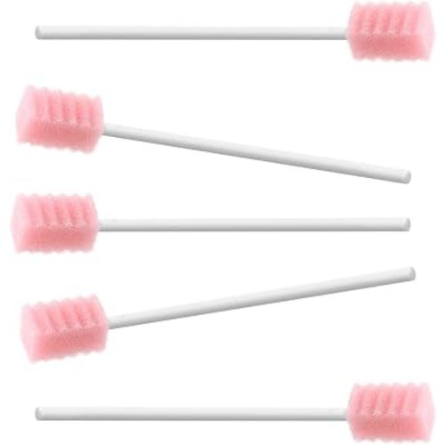 (250 PCS) JIESI Disposable Oral Swabs,Sterile Sponge Mouth Swabs(Pink)