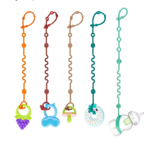 Toy Straps for Baby, 5pcs Adjustable Toy Holder for Stroller Accessories, Silicone Tether Pacifier Clip, No Throw Travel Essential Leash for High Chair, Car Seat (5-Pack)