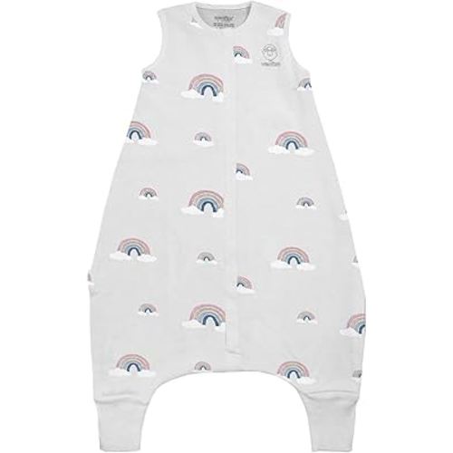 Woolino 4 Season Baby Sleep Bag with feet, Australian Merino Wool and Organic Cotton, 6-18 Months, Rainbow