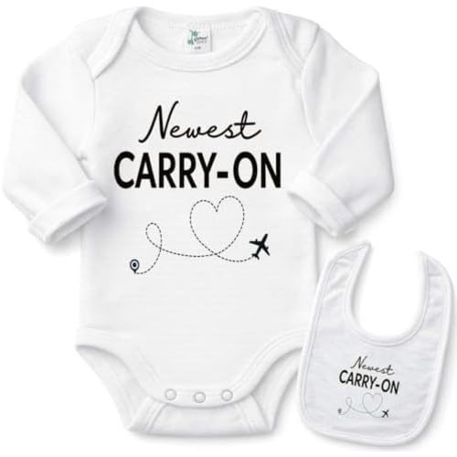 Nwest Carry-on -Cute Travel plane girl boy baby Newborn bodysuit Onesie & Blb
