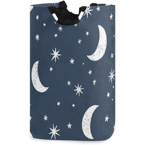 senya Moon Stars and Clouds Large Storage Basket Collapsible Organizer Bin Laundry Hamper for Nursery Clothes Toys