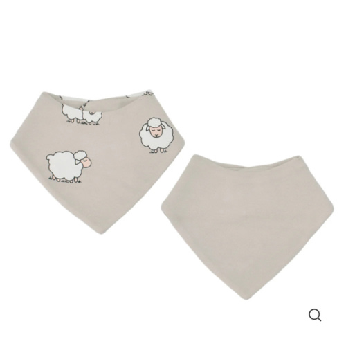Bandana Bib Set, Merino Wool & Organic Cotton, Set of 2, Sheep