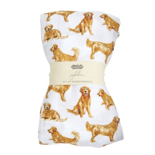 Golden Retriever Swaddle Blanket | Mud Pie