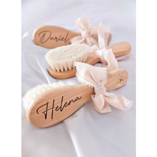 Personalized Wooden Baby Hairbrush Engraved Name Baby Shower Gift Newborn Keepsake Christening Gift Natural Wood Custom Baby Name Comb
