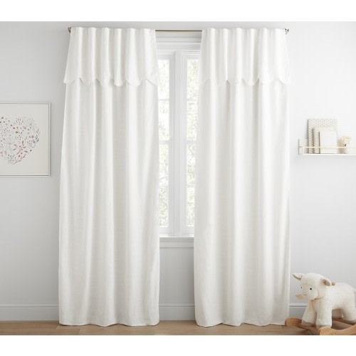 Evelyn Linen Scallop Valance Blackout Curtain