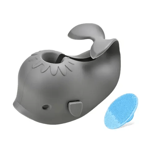 Mandoo Faucet Cover Bathtub Baby, Bath Spout Cover for Baby, Bath Faucet Cover for Kids, Tub Spout Cover Bathtub Faucet Cover Kids Safety, Protection Baby Universal Bath Silicone Toys Whale Grey