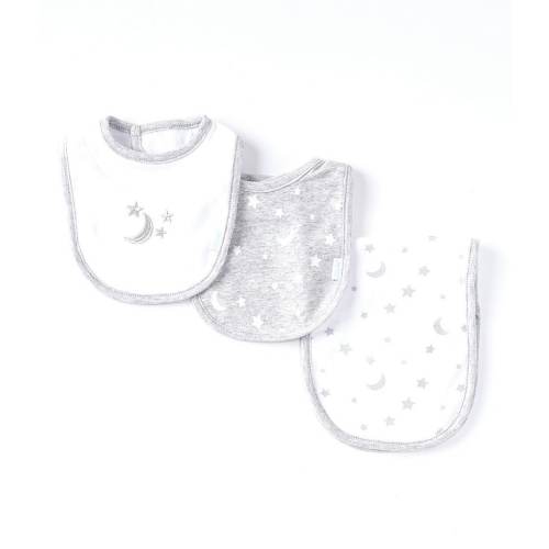 Little Me Baby Moons and Stars Printed Bibs & Burpcloth Set
