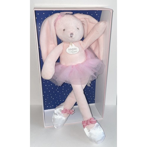 Doudou et Compagnie Paris Ballerina Bunny Plush Baby Infant Toy Pink 12" NEW NIB