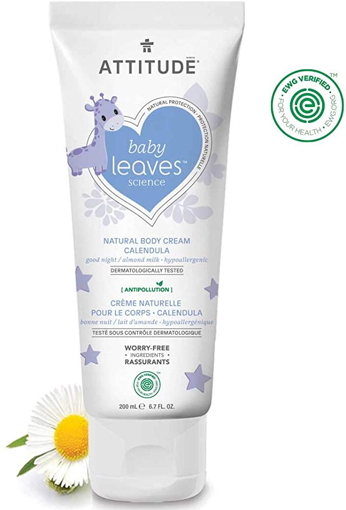 ATTITUDE Body Cream for Baby, EWG Verified, Made with Naturally Derived Ingredients, Vegan, Good Night, 6.7 Fl Oz