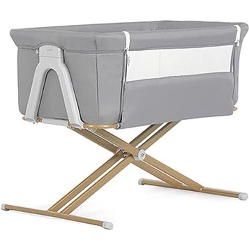 Evolur Orabelle Bedside Bassinet for Baby, Lightweight and Portable Baby Bassinet, Five Position Adjustable Height, Easy to Fold and Carry Travel Bassinet for Baby