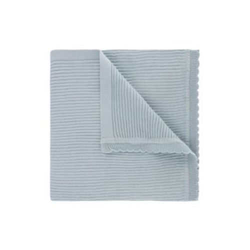 Unisex Scallop Trimmed Rib Knit Blanket - Baby