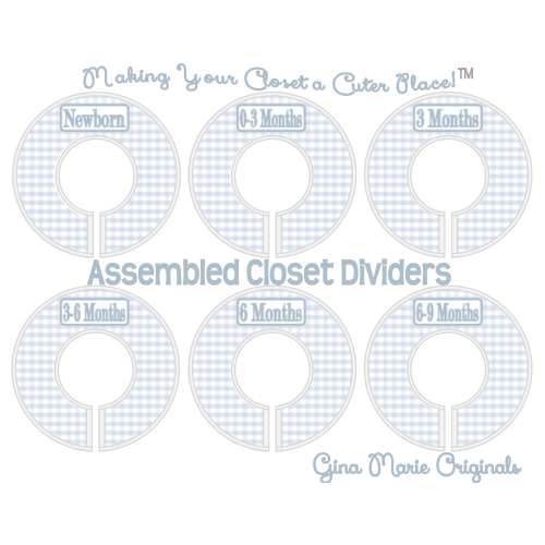 Baby Closet Clothes Dividers Baby Blue White Gingham Plaid Check Nursery 45 Color Choices Baby Bedding Baby Shower Gift Christmas