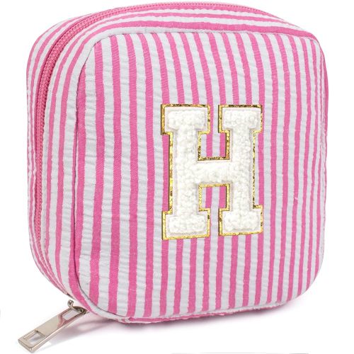 LETGO Gifts for Girls Teen Girl - Pink Preppy Makeup Bag Best Friend Birthday Gifts Teacher Gifts for Women Wedding Gifts Bridesmaid Gifts Daughter Teacher Wife Graduation Gifts for Women Her