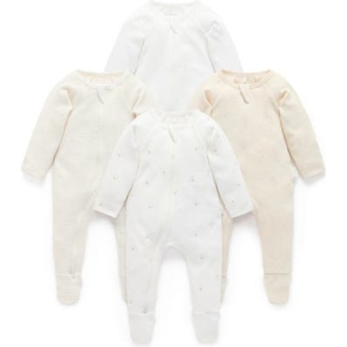 4 Pack Zip Footie Unisex, 6-12M