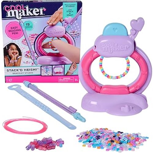 Cool Maker, Stack’d Heishi Studio Bracelet Making Kit with Easy Beading Pen & Over 1200 Beads for Bracelets, Makes 15, Arts and Crafts Kids Toys for Girls Ages 7 and up