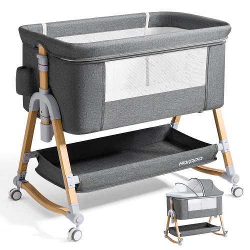 HARPPA, Baby Bassinet Side Bed, 3 in 1, Height Adjustable