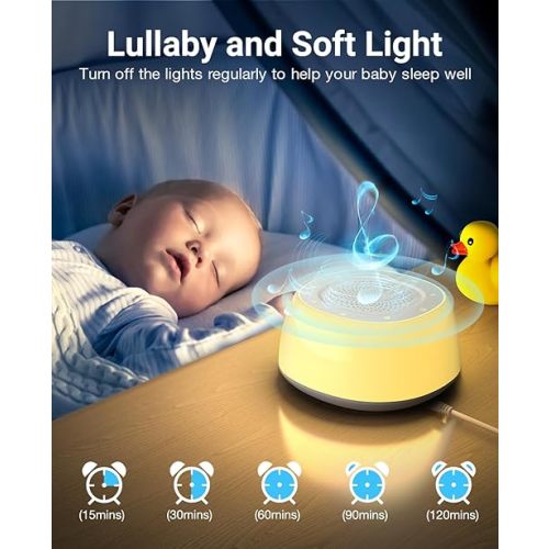 Jack & Rose White Noise Machine Baby, Baby Sound Machine Kids with Night Light, Portable White Noise Machine for Sleeping