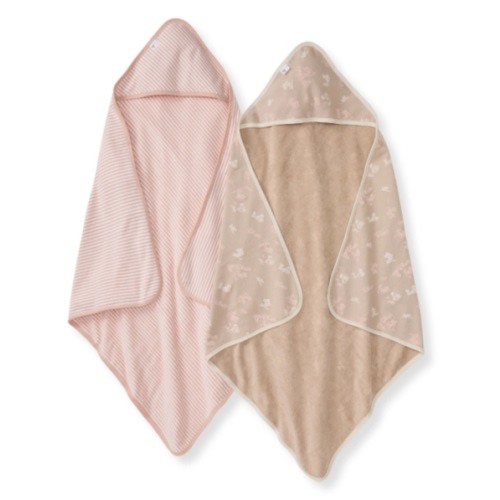 Whimsical Floral Organic Knit Terry Towels Set of 2