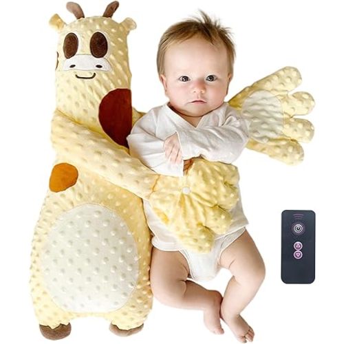 Baby Sleep Soother, Automatic Palm Patting Plush Pillow for Toddlers, Fawn-Shaped Sleeping Aid, Soft Stuffed Animal for Infants, Calming Companion for Naptime and Bedtime Yellow