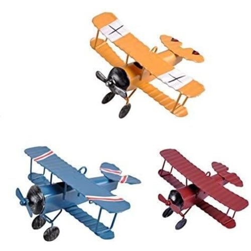3pc Vintage Metal Planes Model Iron Retro Aircraft Glider Biplane Pendant Model Airplane Kids Toy,Christmas,Home Decor,Ornament,Desktop Decoration