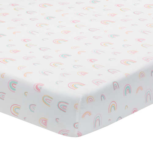 Watercolor Pastel Rainbow 100% Cotton Baby Fitted Crib Sheet – Lambs & Ivy