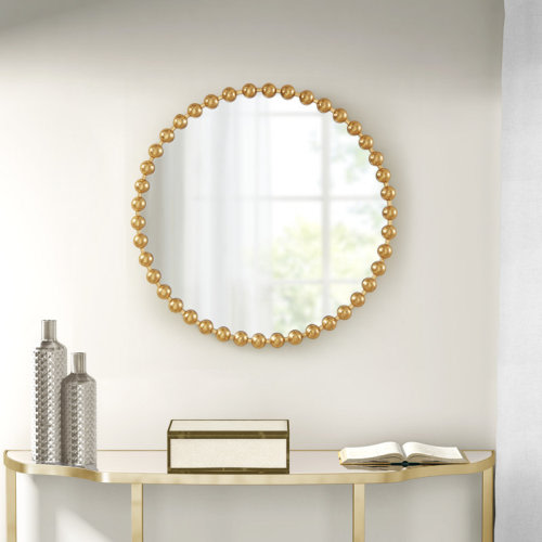 Madison Park Signature Marlowe Beaded Round Wall Mirror & Reviews | Wayfair