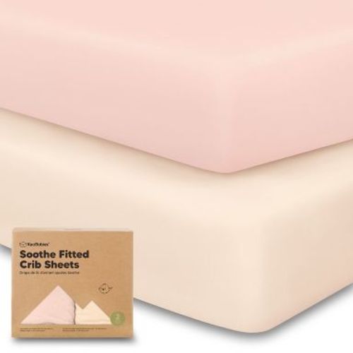 KeaBabies 2pk Soothe Fitted Crib Sheets Neutral, Organic Baby Crib Sheets, Fits 52x28 Standard Nursery Baby Mattress (Cameo)