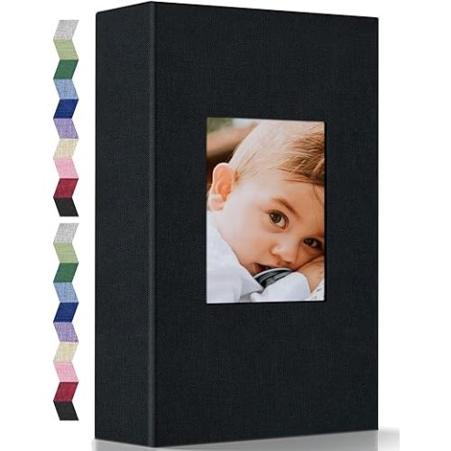 Popotop Photo Album 4x6-300 Photos Linen Cover Photo Books with 300 Horizontal Pockets,Slip-in Picture Albums for Family Wedding Anniversary Baby Vacation Pictures