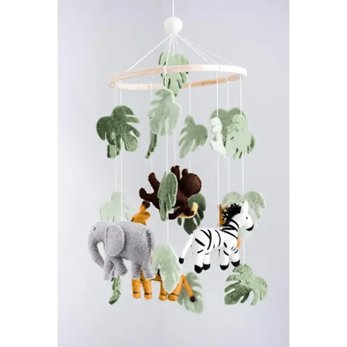 Jungle Animals Baby Mobile, Safari Nursery Room Decor, Safari Theme Nursery, Wild Animals Decoration, Wild Animals Mobile
