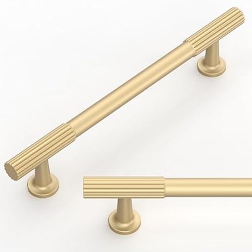 10 Pack Brushed Gold Cabinet Pulls 5 Inch(128mm) Kitchen Cabinet Handles Cabinet Hardware for Drawer Pulls