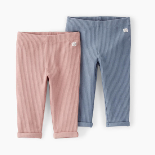 Carter's Little Planet 2-Pack Organic Cotton Ribbed Leggings - Multi-Color, 6-9 M