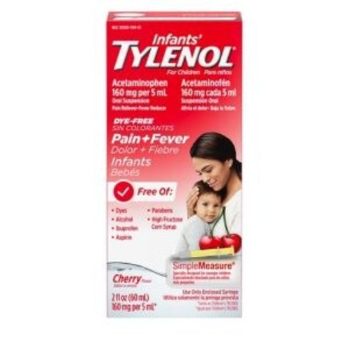 Infants' Tylenol Dye-Free Simple Measure Acetaminophen Oral Suspension, Cherry, 2 OZ