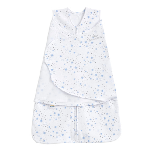 Cotton Swaddle Midnight Moons Blue S | HALO