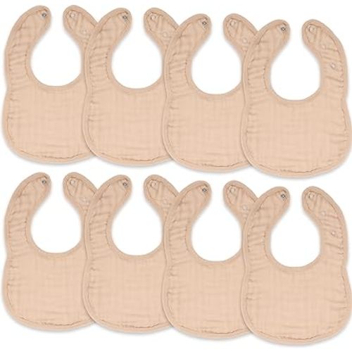 Comfy Cubs Muslin Baby Bibs, Drool Bibs, Adjustable with Easy Snaps, Teething & Drooling, Absorbent Bibs for Boys & Girls