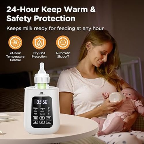 Bottle Warmer, HIYAKOI Portable Bottle Warmer for Travel, Fast Baby Bottle Warmer for Breastmilk or Formula, Water Bath Technology with Accurate Temperature Control, Automatic Shut-Off