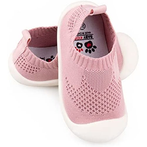 Baby First-Walking Shoes 1-4 Years Kid Shoes Trainers Toddler Infant Boys Girls Soft Sole Non Slip Cotton Canvas Mesh Breathable Lightweight TPR Material Slip-on Sneakers Outdoor