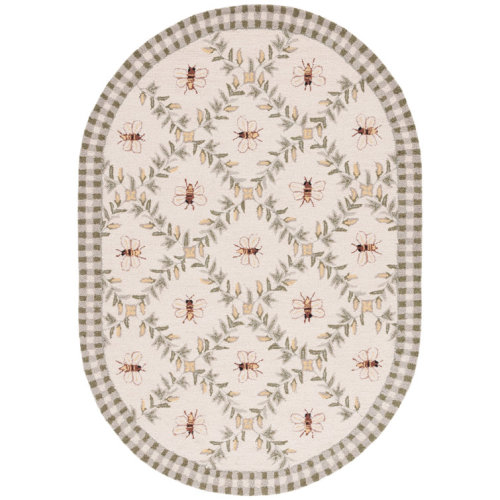 Kinchen Hand Hooked Wool Floral Rug
