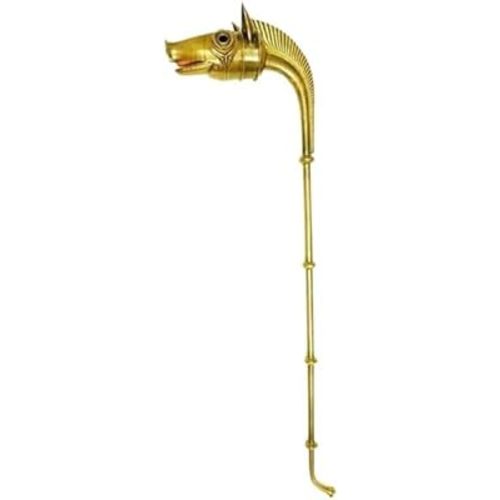 18 Gauge Brass Medieval Celtic Deskford Carnyx Fully Playable Trumpet Home Decor Gold, 6 Feet
