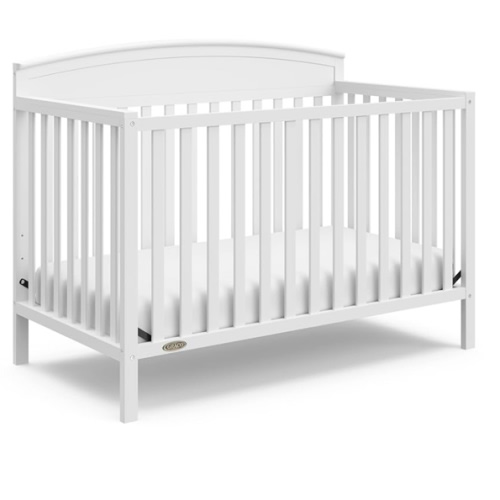 Graco Benton 5-in-1 Convertible Crib (White) – GREENGUARD Gold Certified, Converts from Baby Crib to Toddler Bed, Daybed and Full-Size Bed, Fits Standard Full-Size Crib Mattress