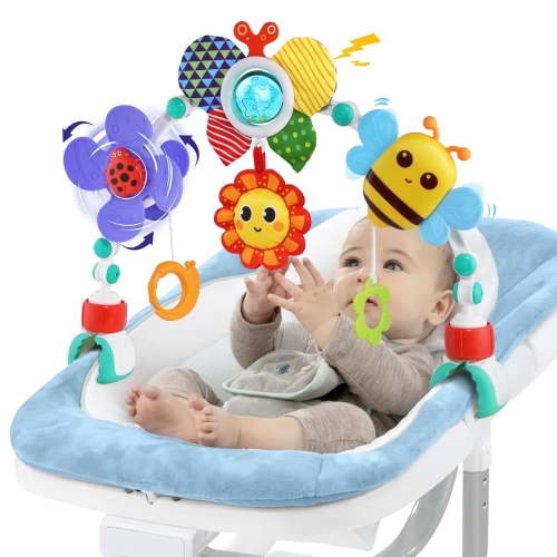 Baby Mobile Toys with Sensory Play, Activity Baby Stroller Arch Toys, Adjustable Crib Mobile for Bassinet, Travel Car Seat Toys for Toddler Boy Girl Newborn 0-24 Months
