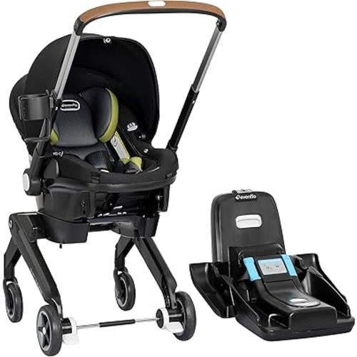 Evenflo Shyft DualRide Infant Car Seat and Stroller Combo w/Carryall Storage (Sylva Pink)