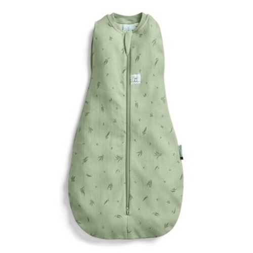 ergoPouch 1.0 TOG Organic Cocoon Swaddle Wrap Sack - Willow 0-3m: Sleeveless, Front Full Length Zipper, Botanical Pattern