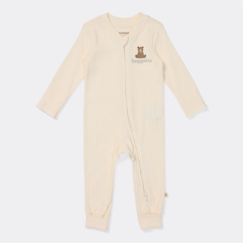 Huggies Babywear Organic Cotton Rib Coverall - Beige
