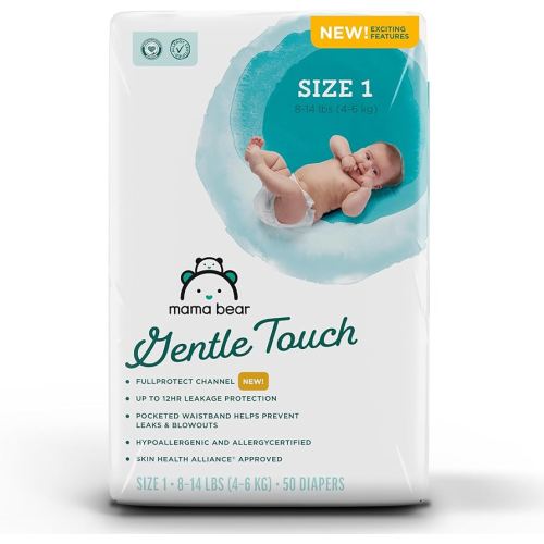 Amazon Brand - Mama Bear Gentle Touch Diapers, Size 1, 50 Count